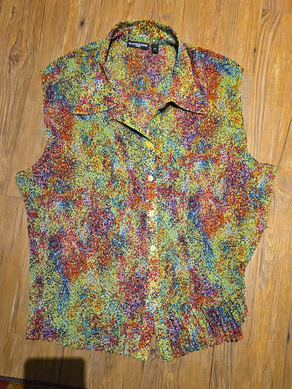 Sleeveless Multicolor Button-Front Top by Christopher & Banks